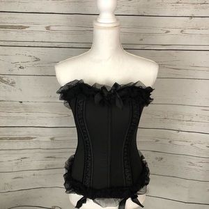 NWT Black lace detailed Bustier